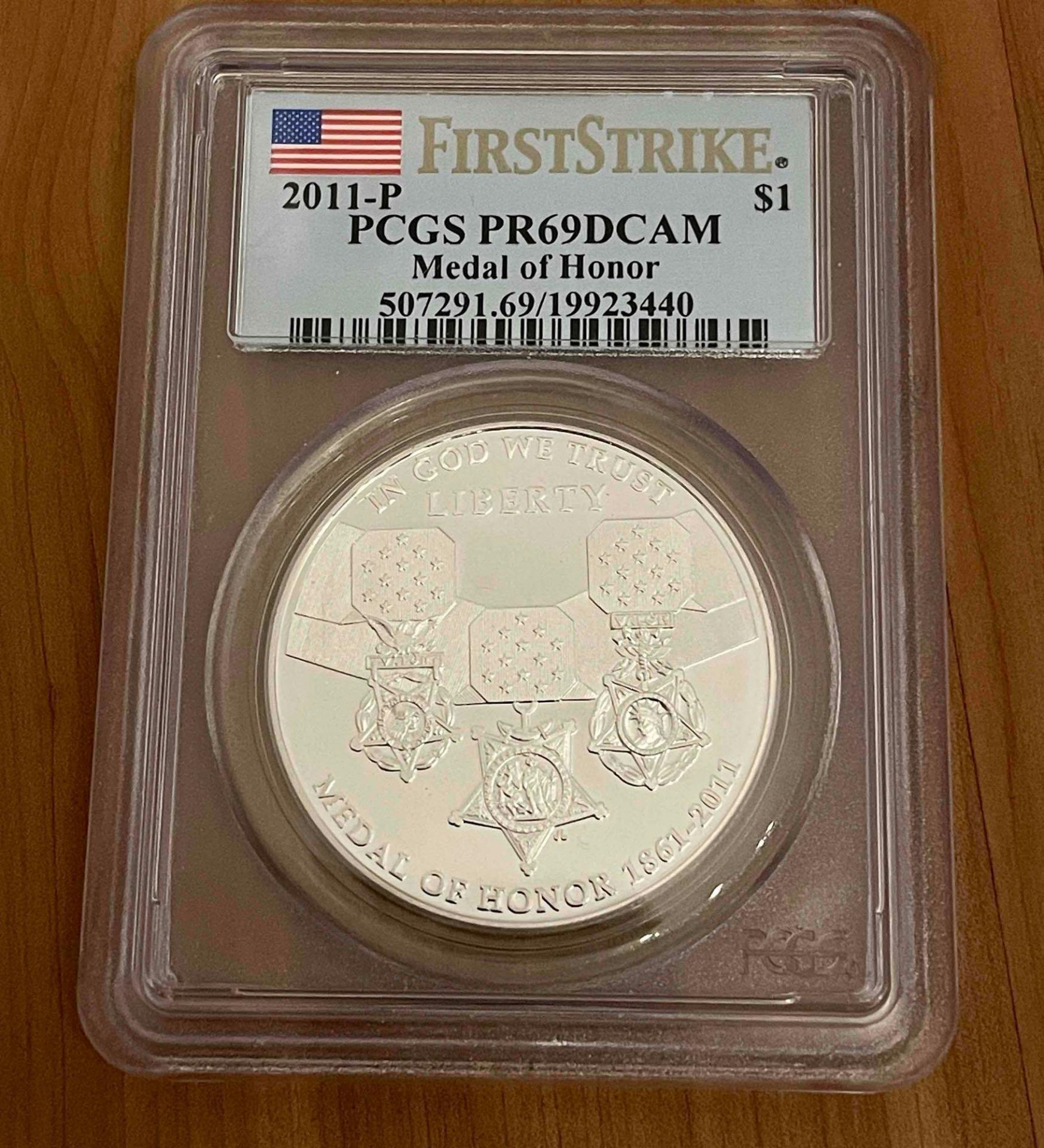 2011-P PCGS PR69DCAM Medal of Honor Modern Commemorative Silver Proof $1