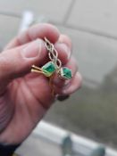 14K Yellow Gold 2.02CTW Emerald Beryl & .50 CTW Diamond Earrings