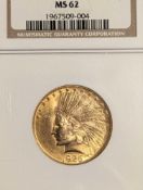 1926 Indian Head American Eagle $10 Gold Coin MS62 by NGC