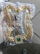 Necklace: 14K Two Tone Gold 15.38 CTW Emerald Beryl & 2.84 Ctw Diamond Necklace