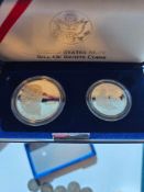 1993 United States 2 pc Bill of Rights Commerorative Silver Coin Set