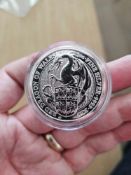 2017 2 oz British Silver Queen’s Beast Red Dragon Coin