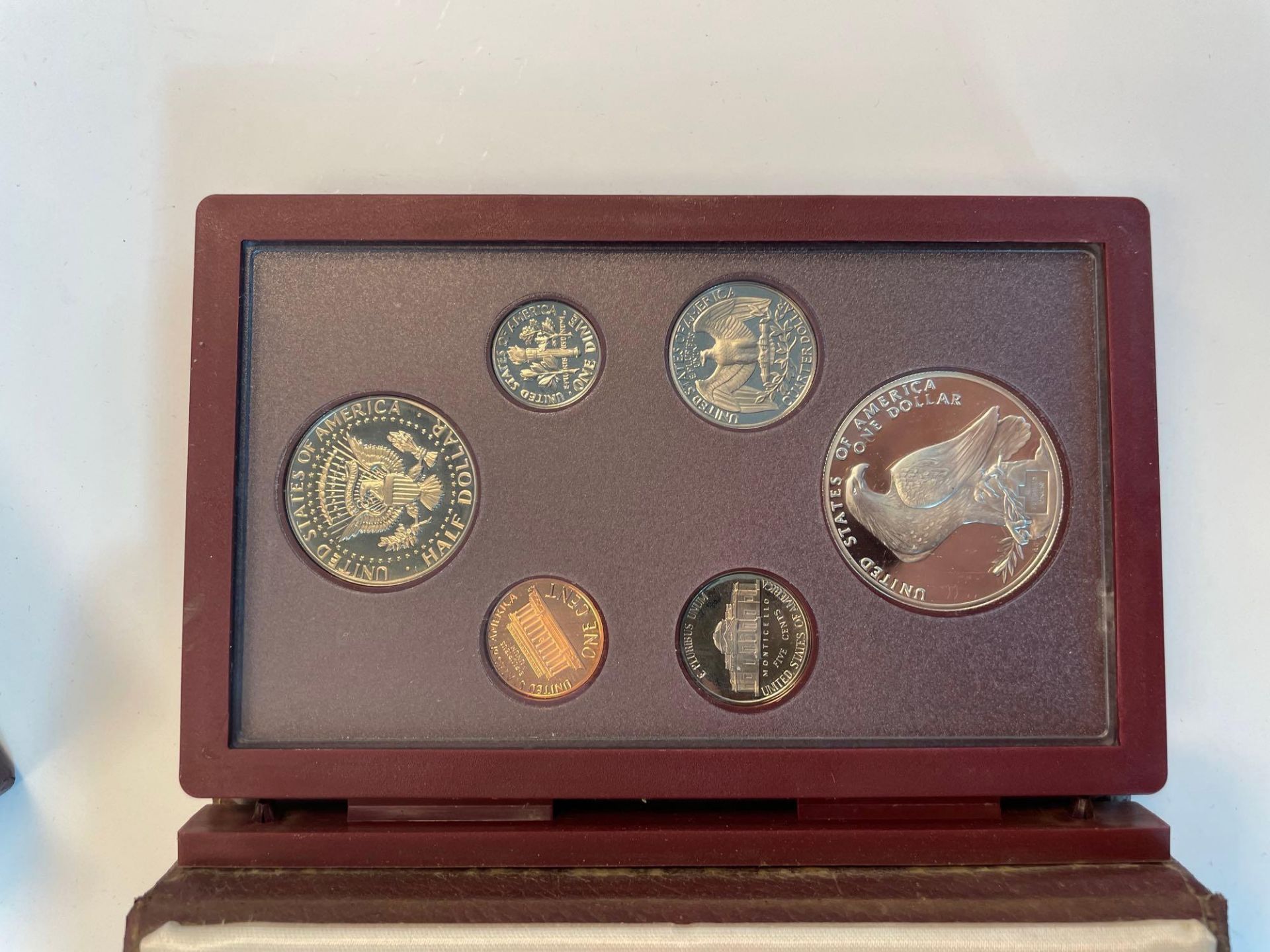 1984 Prestige Proof Set, with 90% Silver Commemorative Olympic Silver Dollar, - Image 3 of 4