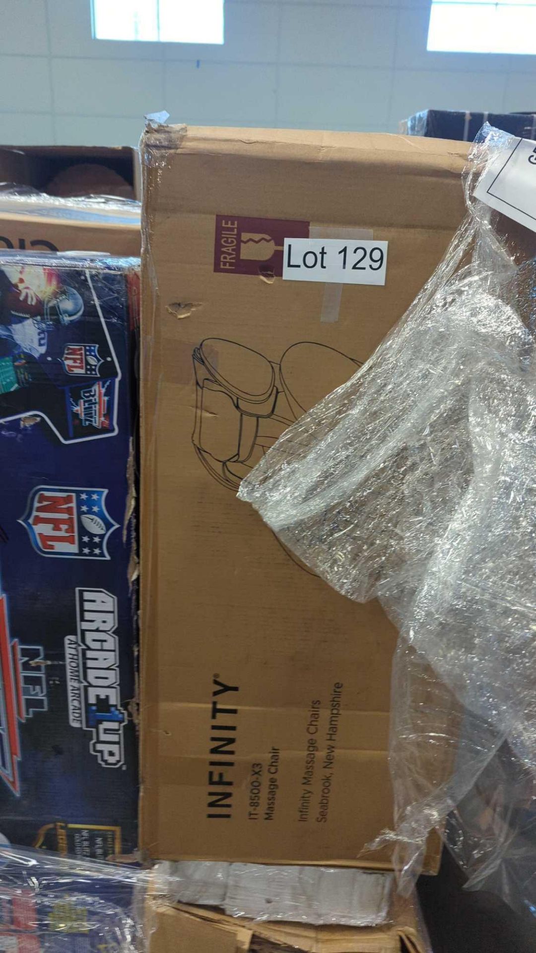 (1) Pallet- NFL Blitz, Infinity massage chair piece, chairs, Drive motor assembly and more - Image 2 of 11