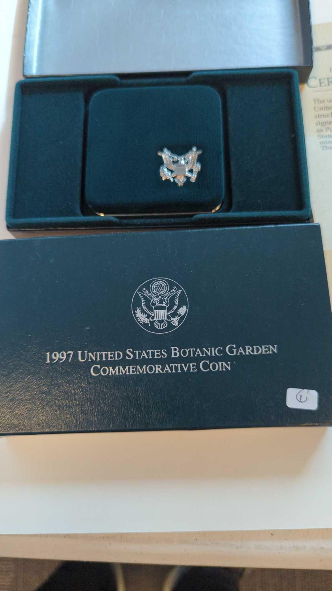 1997 United States Botanic Garden Commemorative Proof Silver Dollar with Box & COA