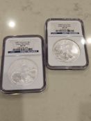 2007 and 2008 Early Release Graded Silver Eagles