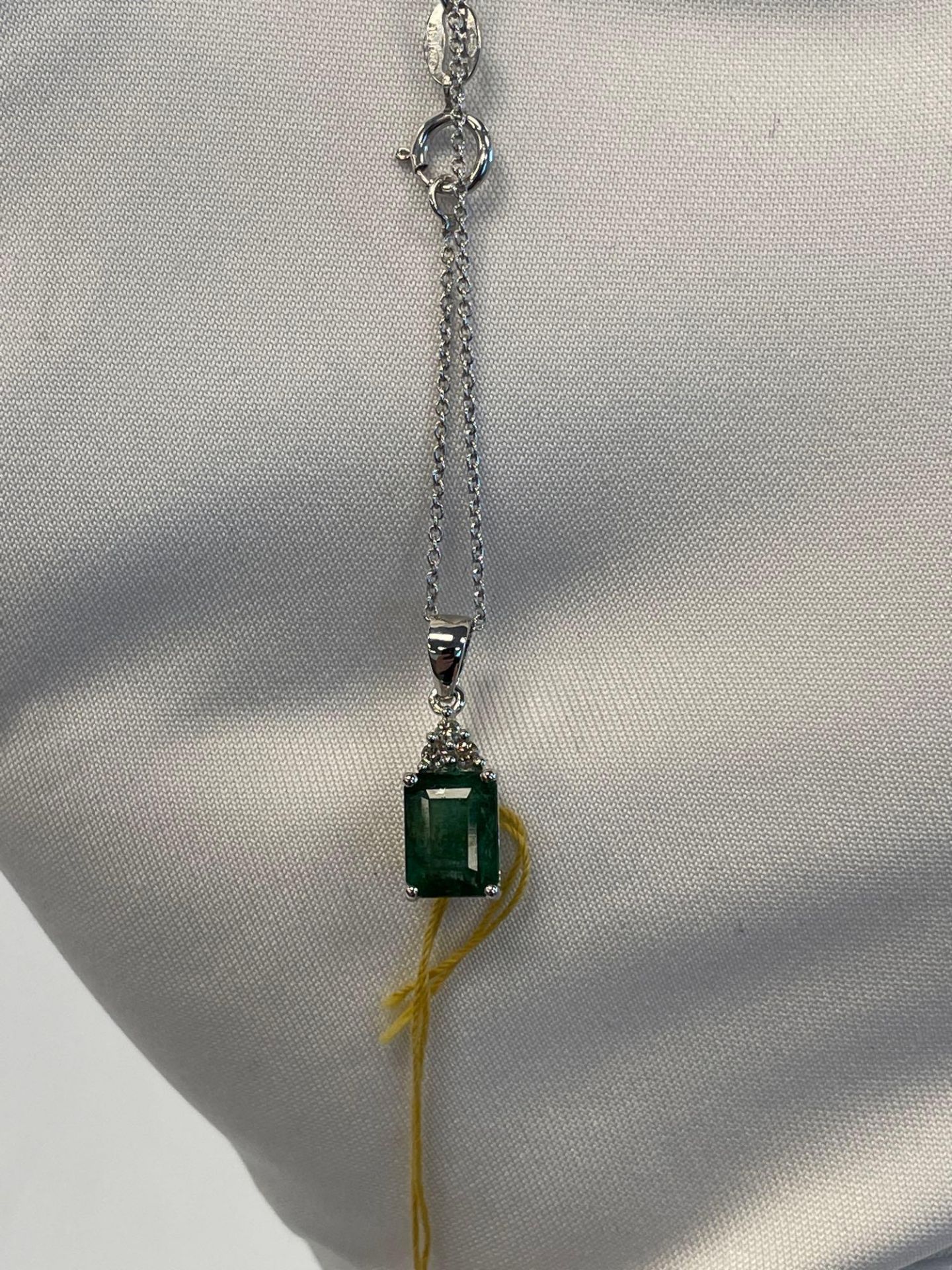 Jewelry; Emerald Beryl 1 ctw earrings & Emerald Beryl 1.63 ctw Necklace - Image 7 of 7