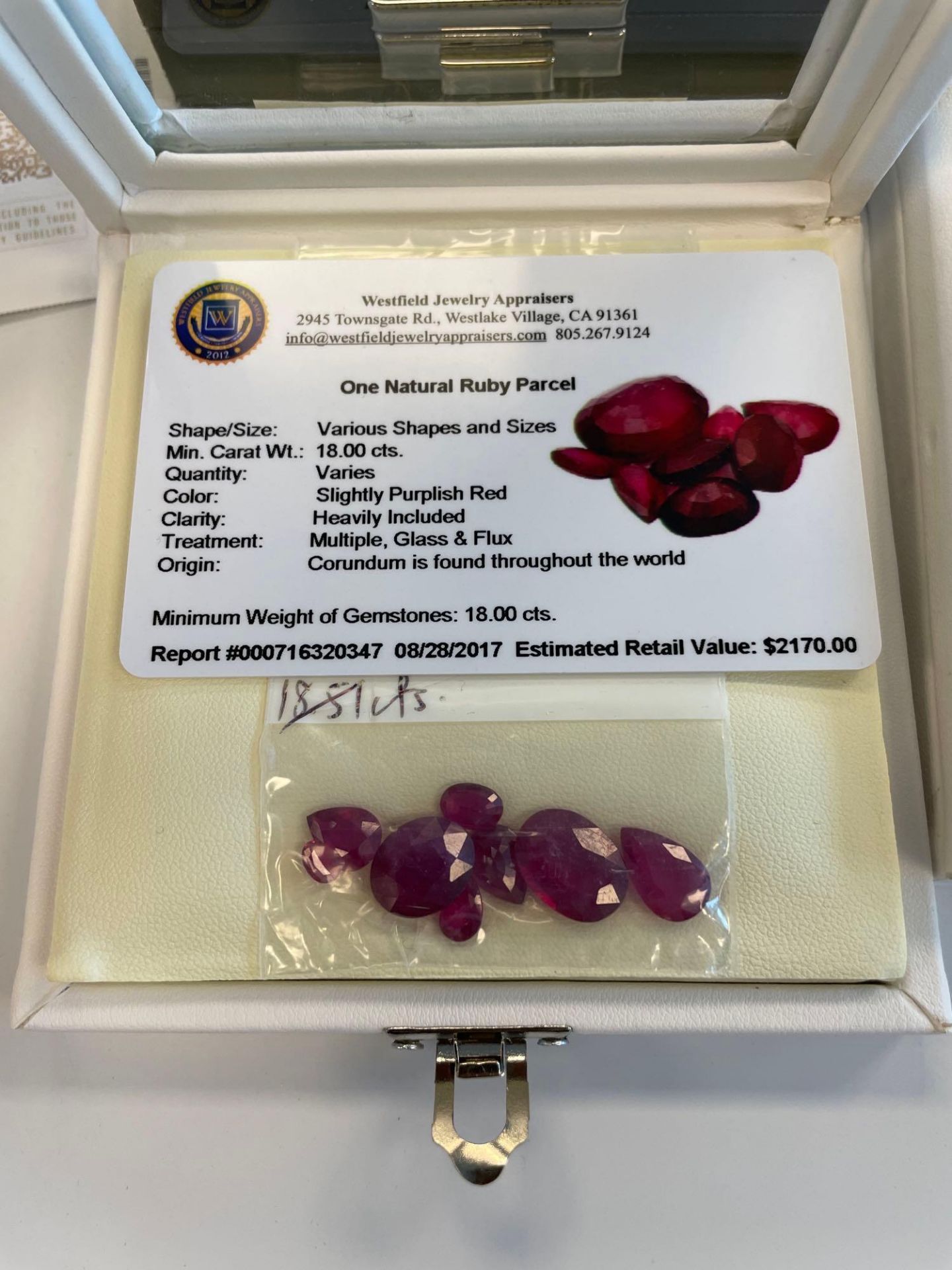 Jewelry; Burmese Heart Ruby 1.18cts, Ruby Parcel loose stones 18cts, Ruby parcel loose stoones 27cts - Image 6 of 7