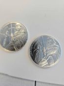 2 Silver Darth Vadar Coins