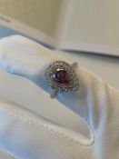 Jewelry; 1.03 Fancy Pink Brown Pear Diamond Ring