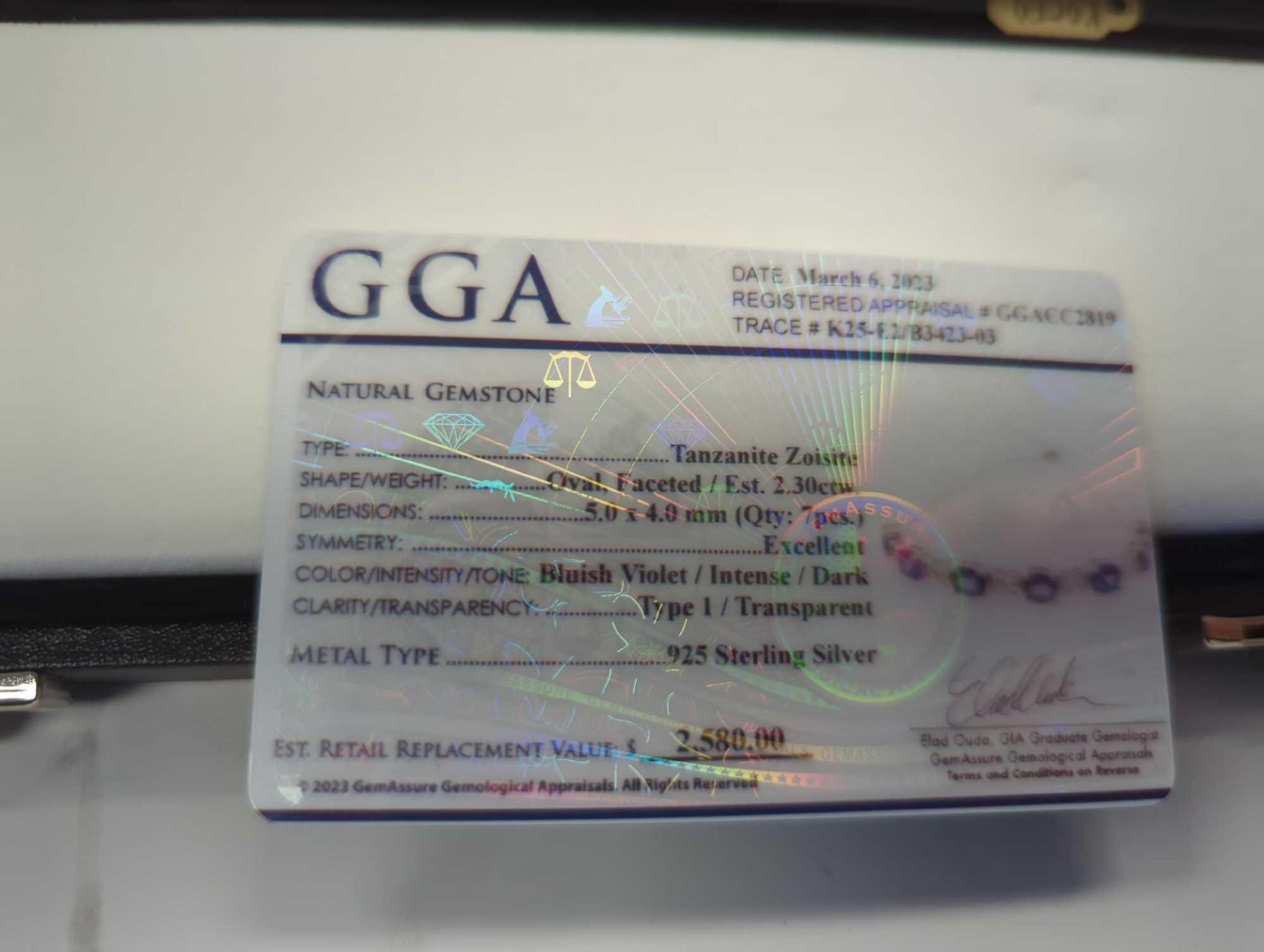 Jewelry; tanzanite Zoisite bracelet 2.3ctw oval - Image 4 of 4