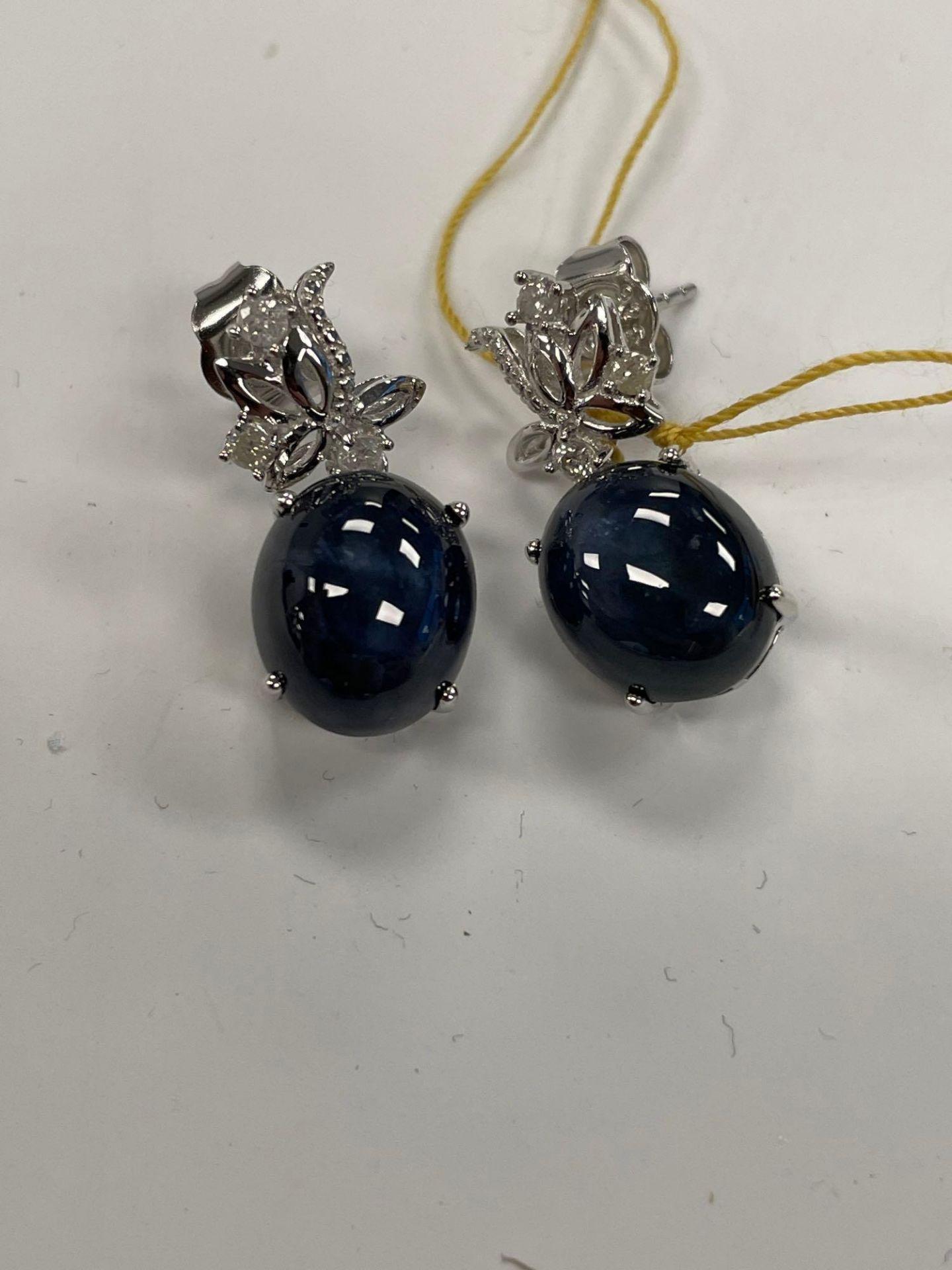 Jewelry; Star Sapphire Corundum 16.14ctw/ Round Brillant Cut .25ctw Earrings & Star Sapphire Corundu - Image 6 of 9