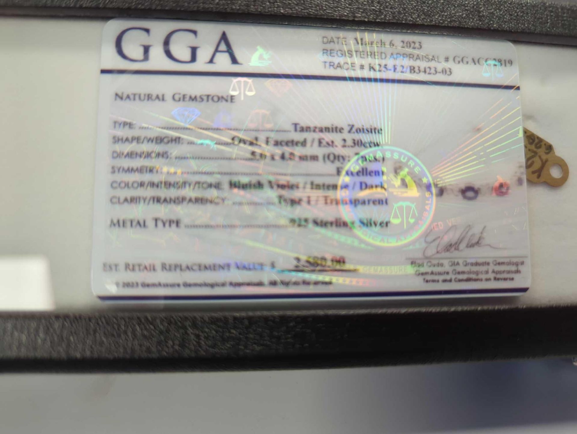 Jewelry; tanzanite Zoisite bracelet 2.3ctw oval - Image 3 of 4