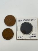 1800 Bust Large Cent, and (2) Braided Hair Large Cents,