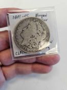 1891-CC Morgan Silver Dollar, Scarce Date