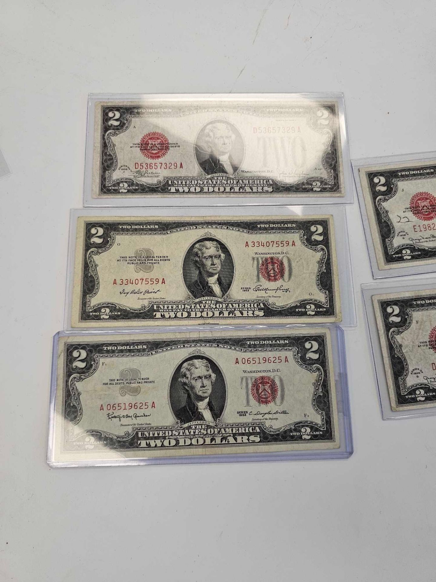 (5) Assorted 1928-1963 $2 Federal Reserve Notes, Red Seal - Image 2 of 5