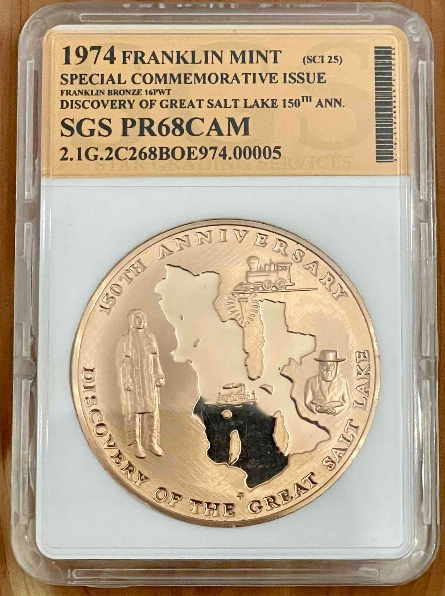 Rare 1974 Discovery of Great Salt Lake 150th Anniversary PR68 & Powell Expedition 100th Anniversary - Image 2 of 5