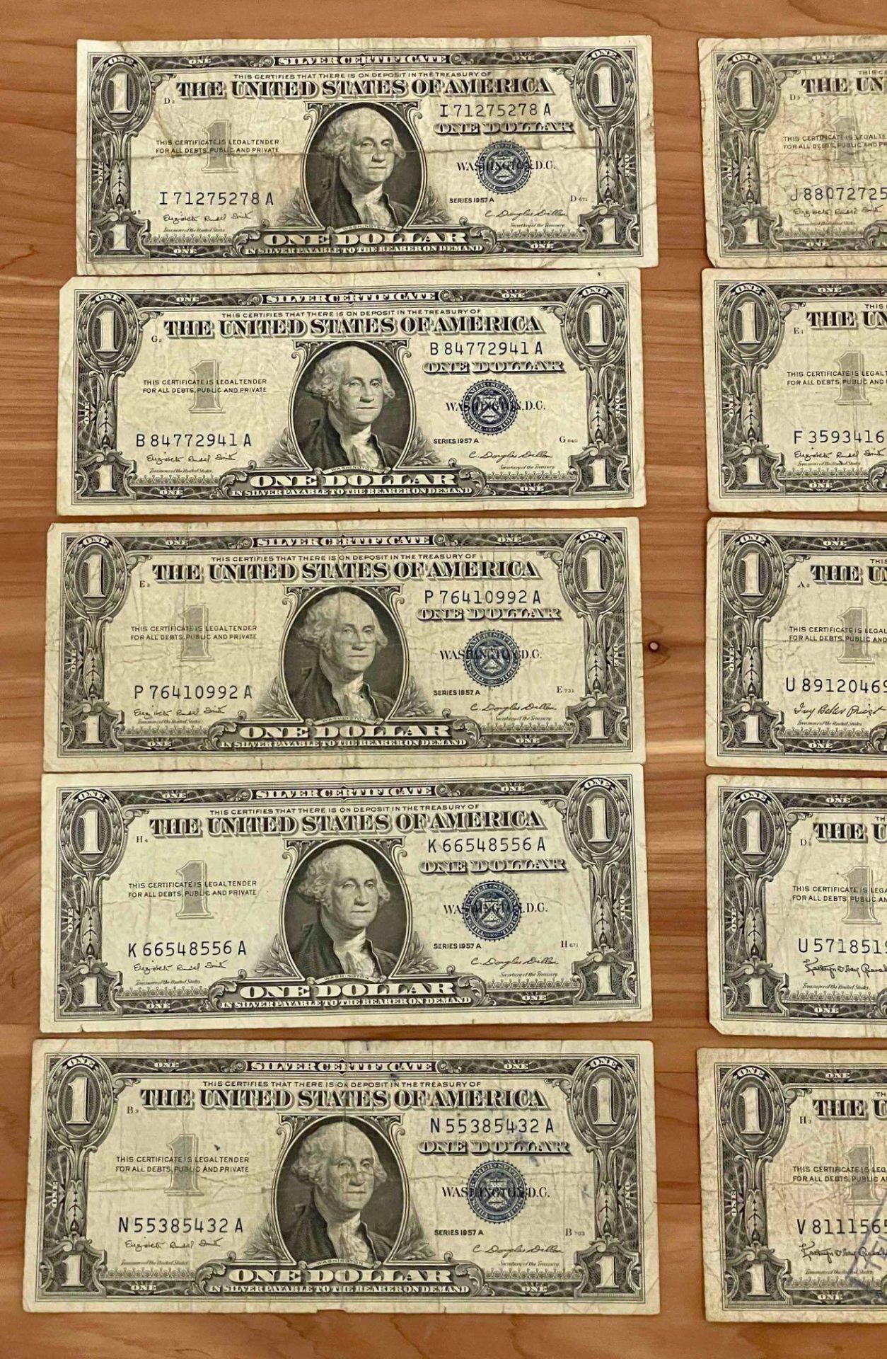 (10) $1 Silver Certificates 1957 - Image 2 of 5