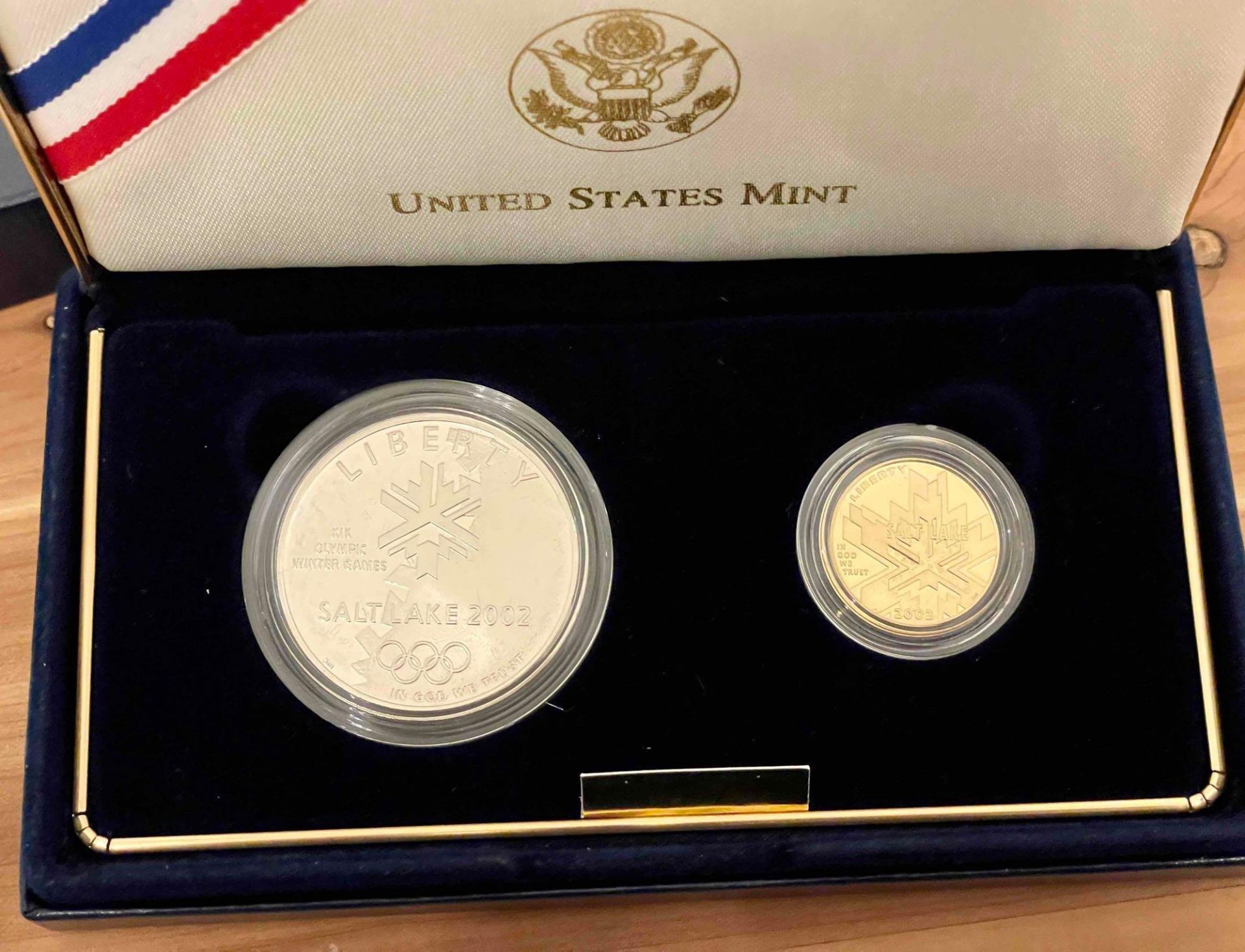 2002 W & P Salt Lake Olympic Winter Games Commemorative Two-Coin Set $5 Gold & $1 Silver Proofs - Image 2 of 11