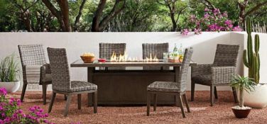 members mark Halstead collection 7pc dining set with fire table