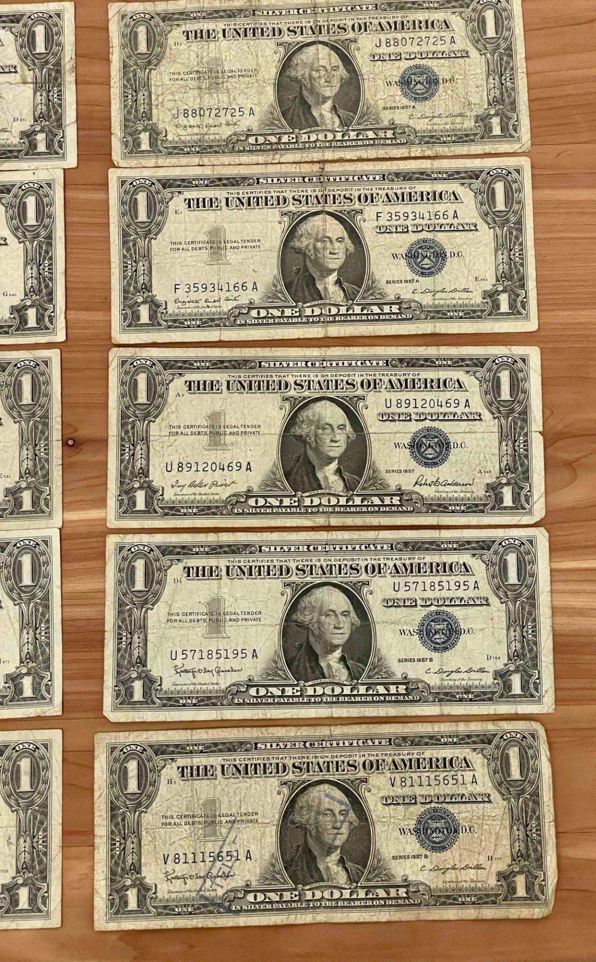 (10) $1 Silver Certificates 1957 - Image 3 of 5