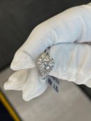 18kt white gold lady's custom made diamond ring