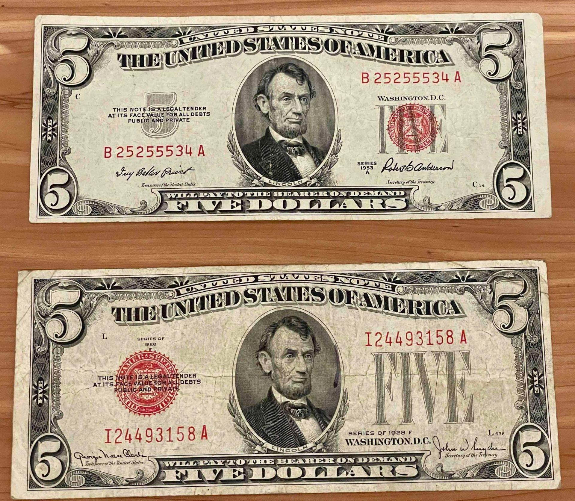 $5 Red Seal notes