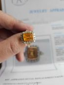 14KT yellow gold diamond and opal ring