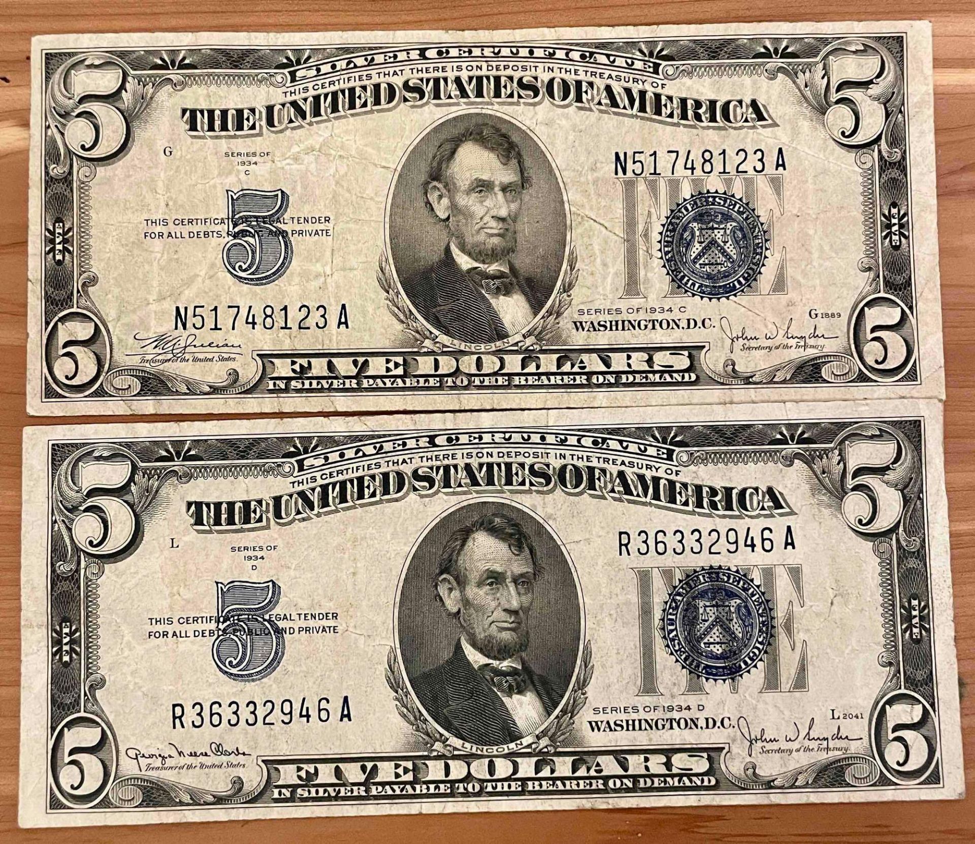 $5 Silver Certificates