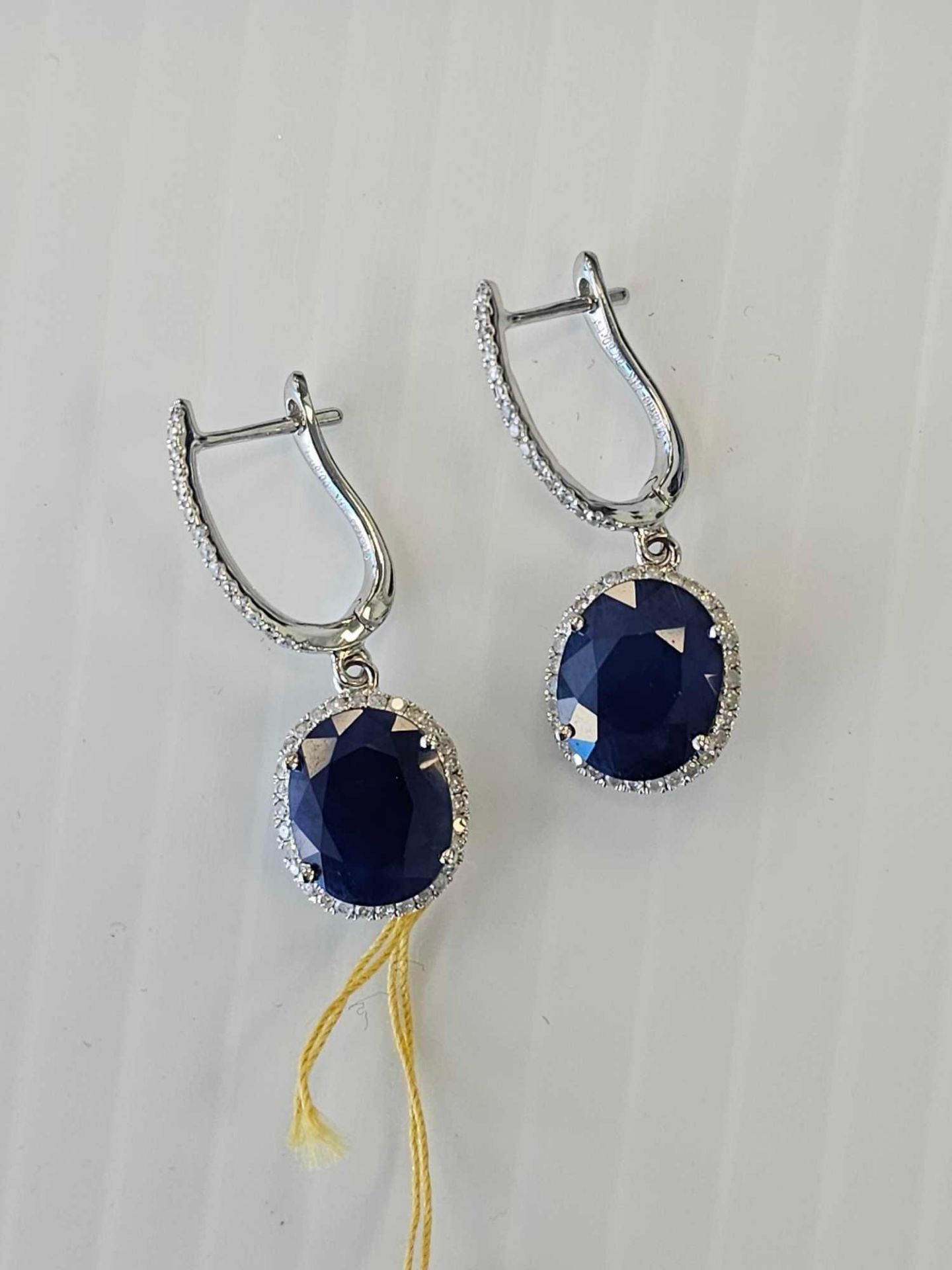 14kt sapphire and diamond earrings - Image 5 of 5