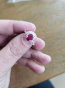 18KT Ruby and Diamond Ring with GIA