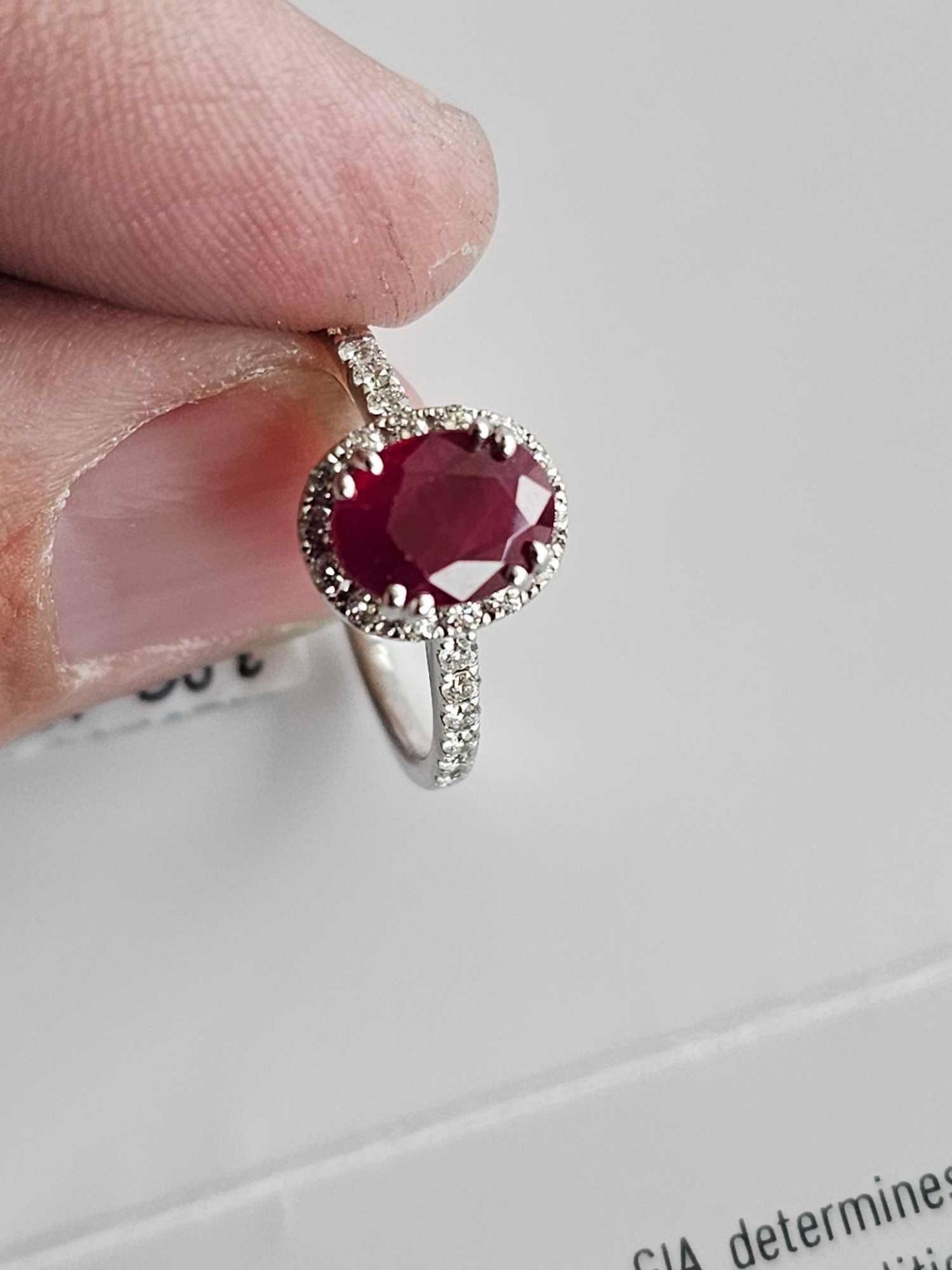 18KT Ruby and Diamond Ring with GIA - Image 2 of 8