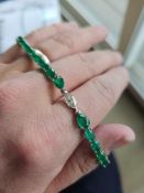 18KT White Gold and Emerald Necklace