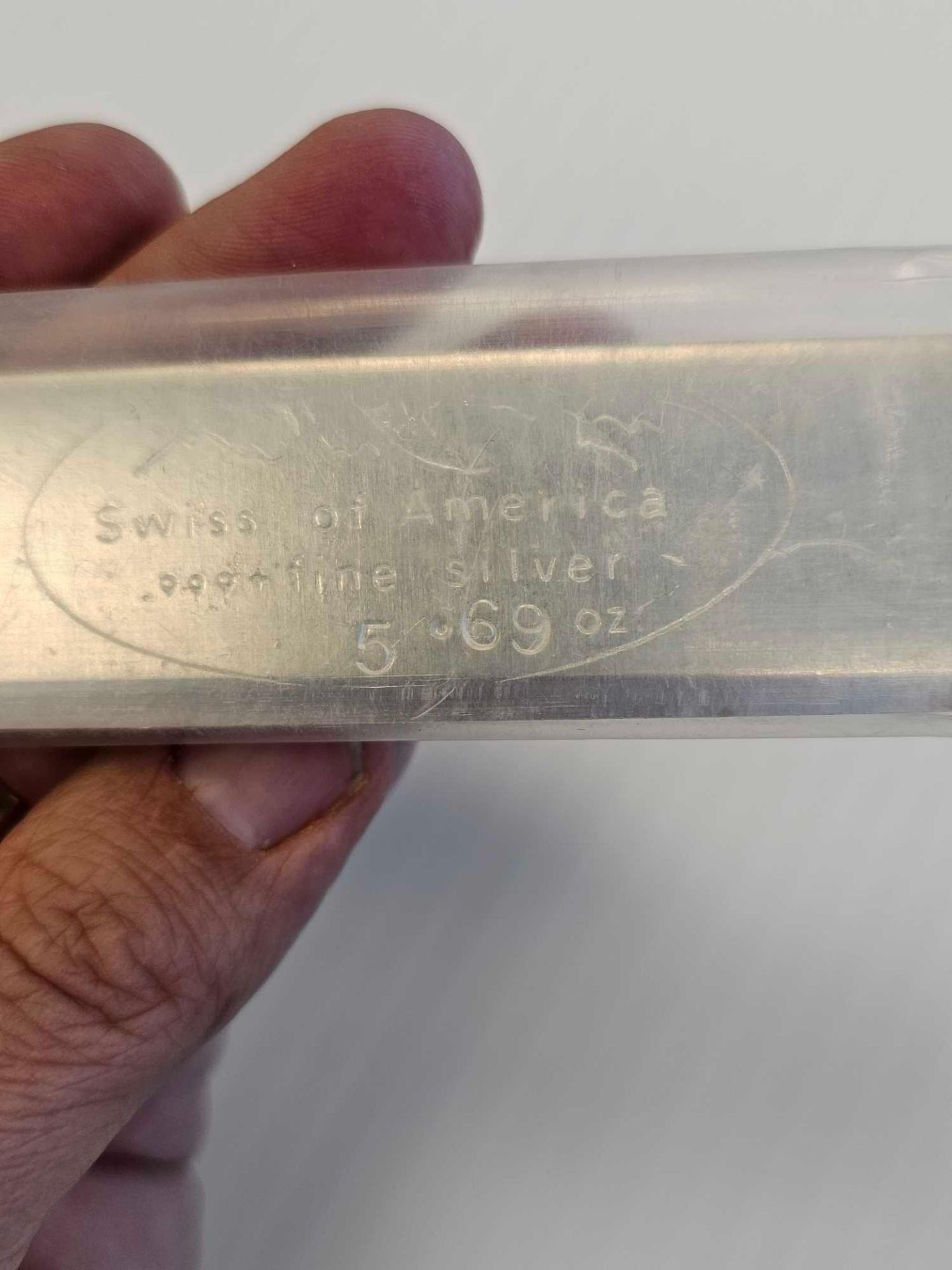 rare 5.69 oz vintage draper mint silver bar (kit Kat stick) - Image 2 of 4