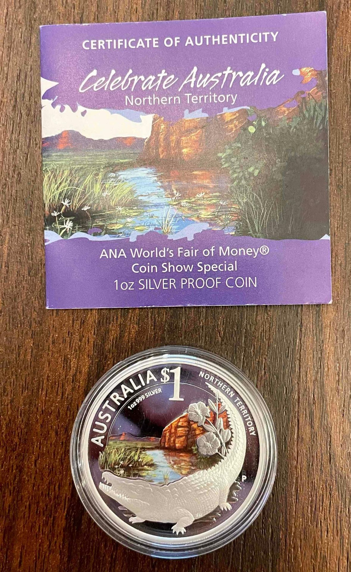 2010 Celebrate Australia Northern Territory 1oz Silver Proof Dollar Coin