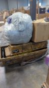pallet of sled and crate and barrel basket