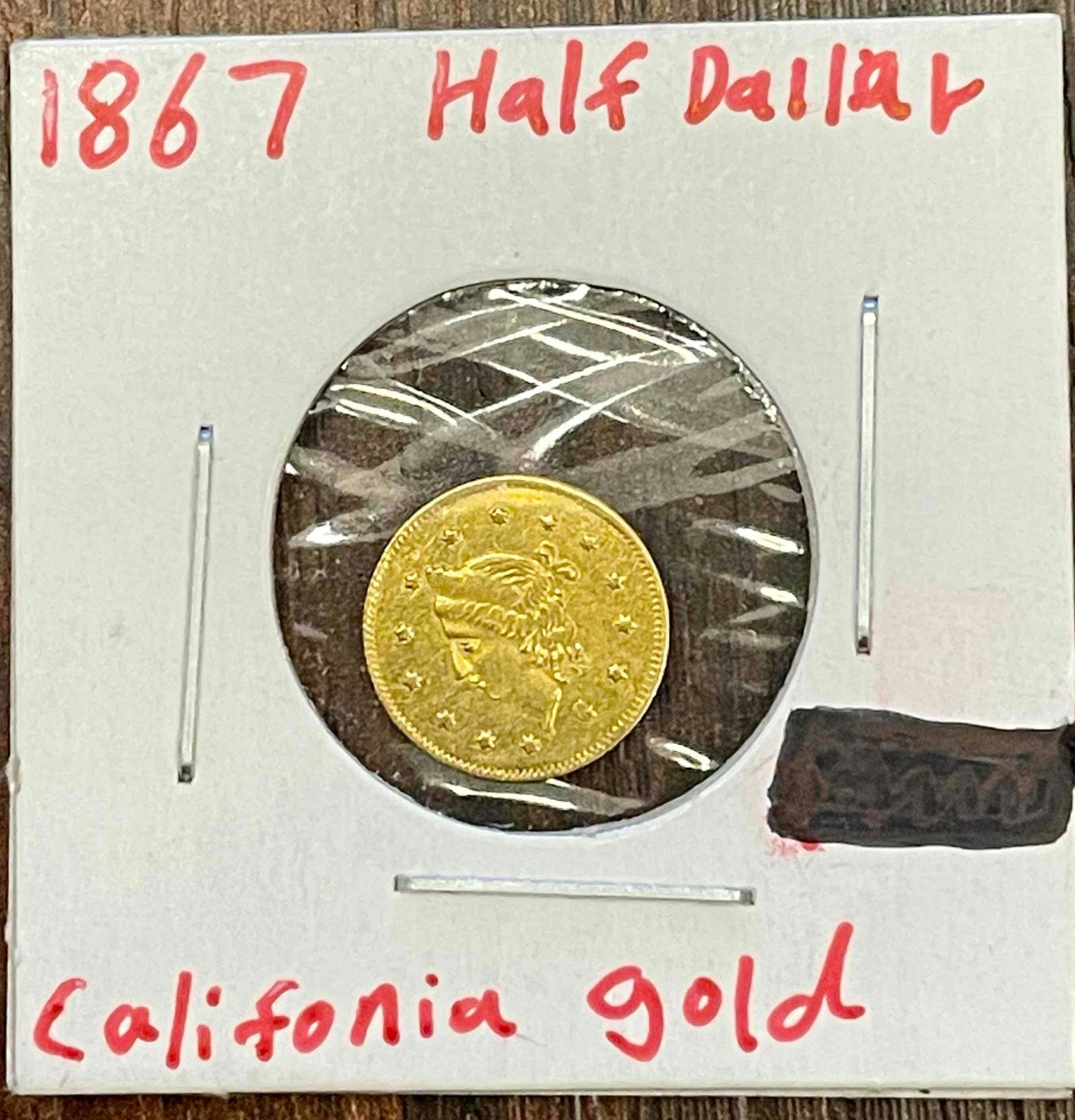1867 California Gold 1/2 Dollar (50C) Coin - Image 3 of 5