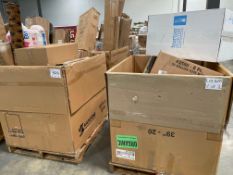 two pallets 18 gallon tote box Burton and Burton bionic blade mixers rug cups containers and more