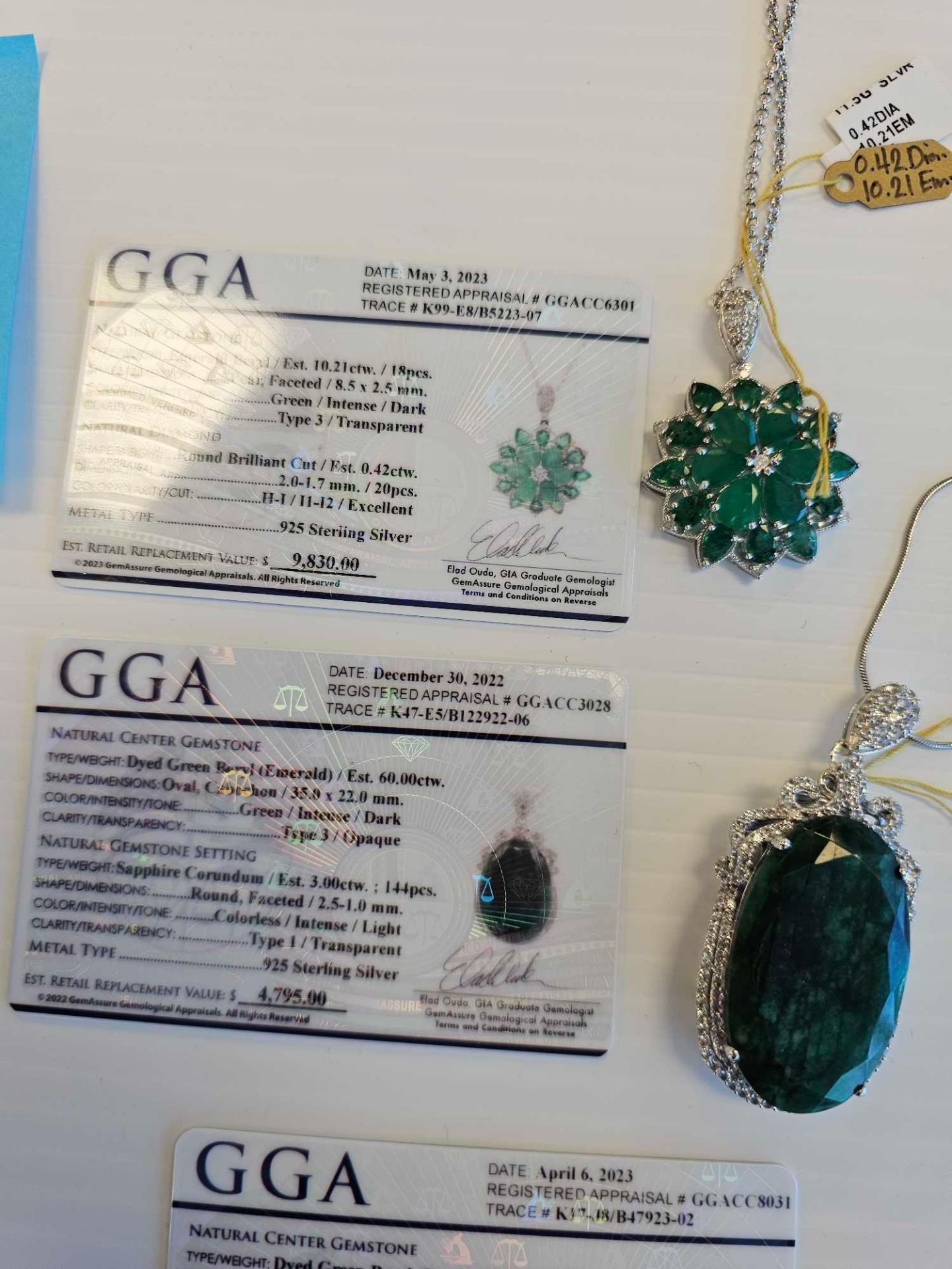 misc emerald and green beryl jewelry - Image 8 of 10