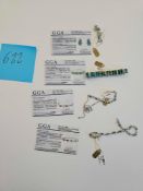 Jewelry: Emerald Beryl earrings, bracelet