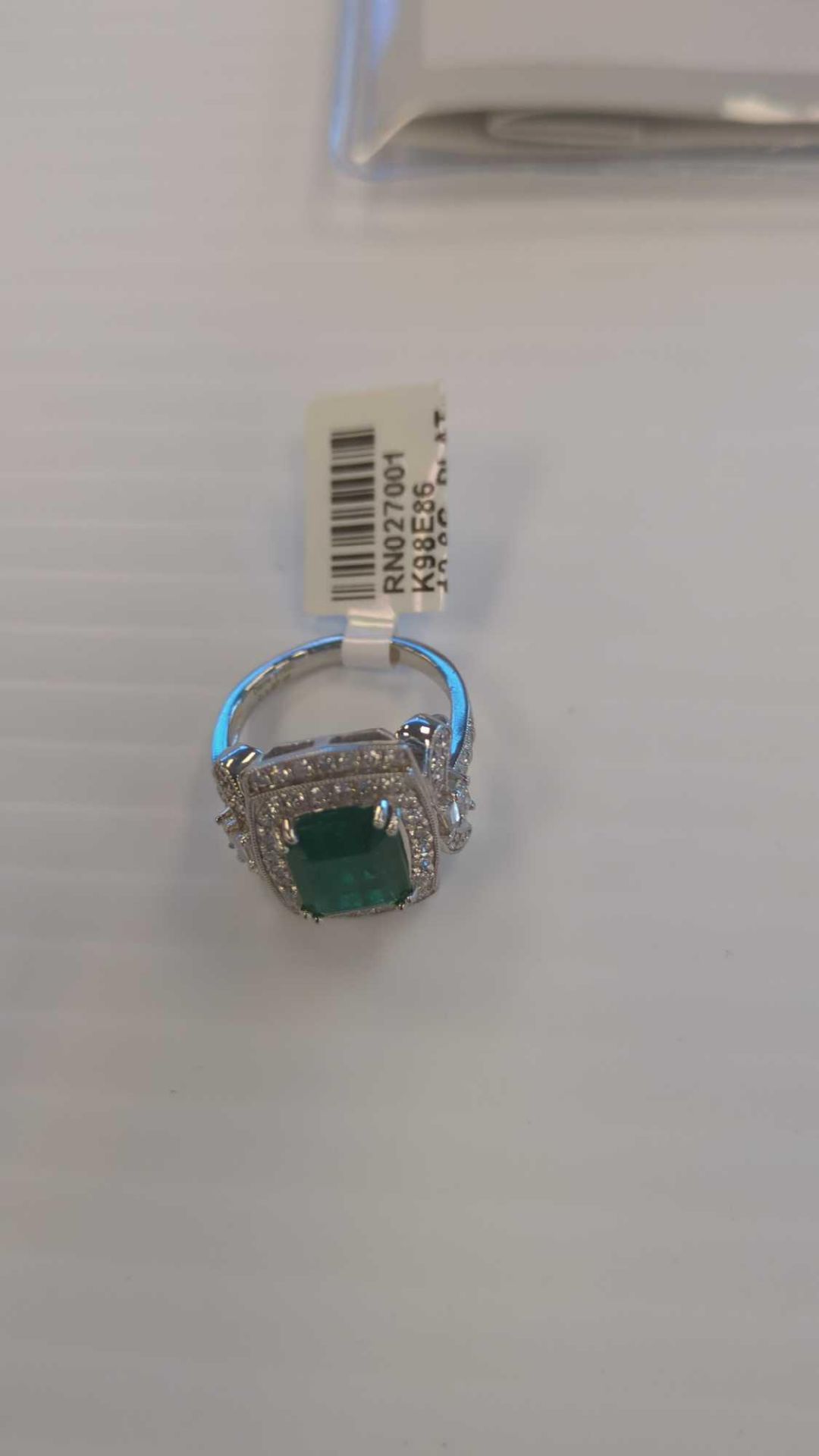 Jewelry: Emerald & Diamond Ring Platinum 3.45 Cts Emerald/ 1.07 Diamond