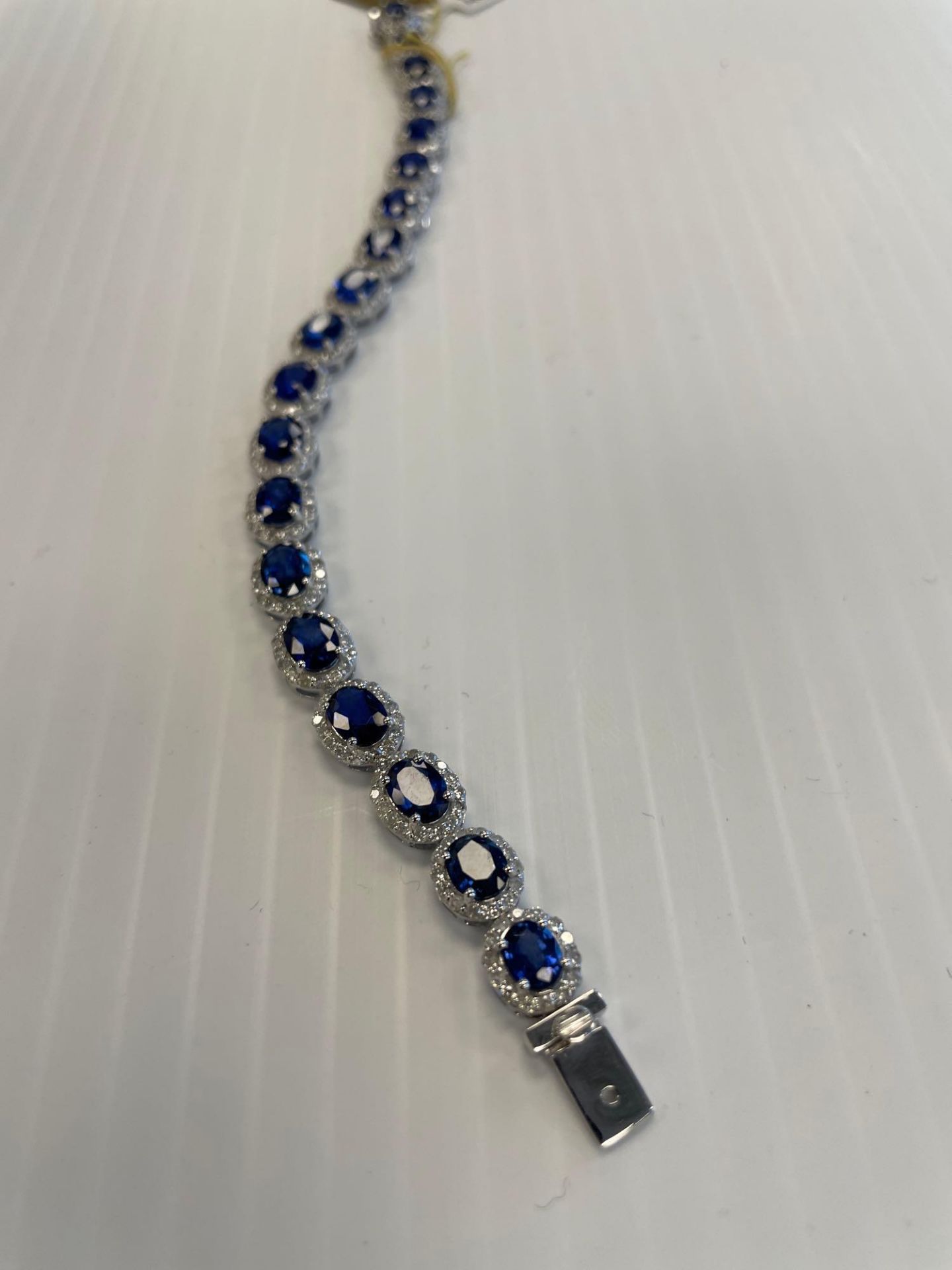 Jewelry: Sapphire & Diamond Bracelet 14KT 15.94 cts Sapphire /3.33 cts Diamond - Image 3 of 7