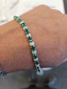 Jewelry: Emerald & Diamond Necklace 15.12 ctw Emeralds/ 3.05 ctw Diamonds