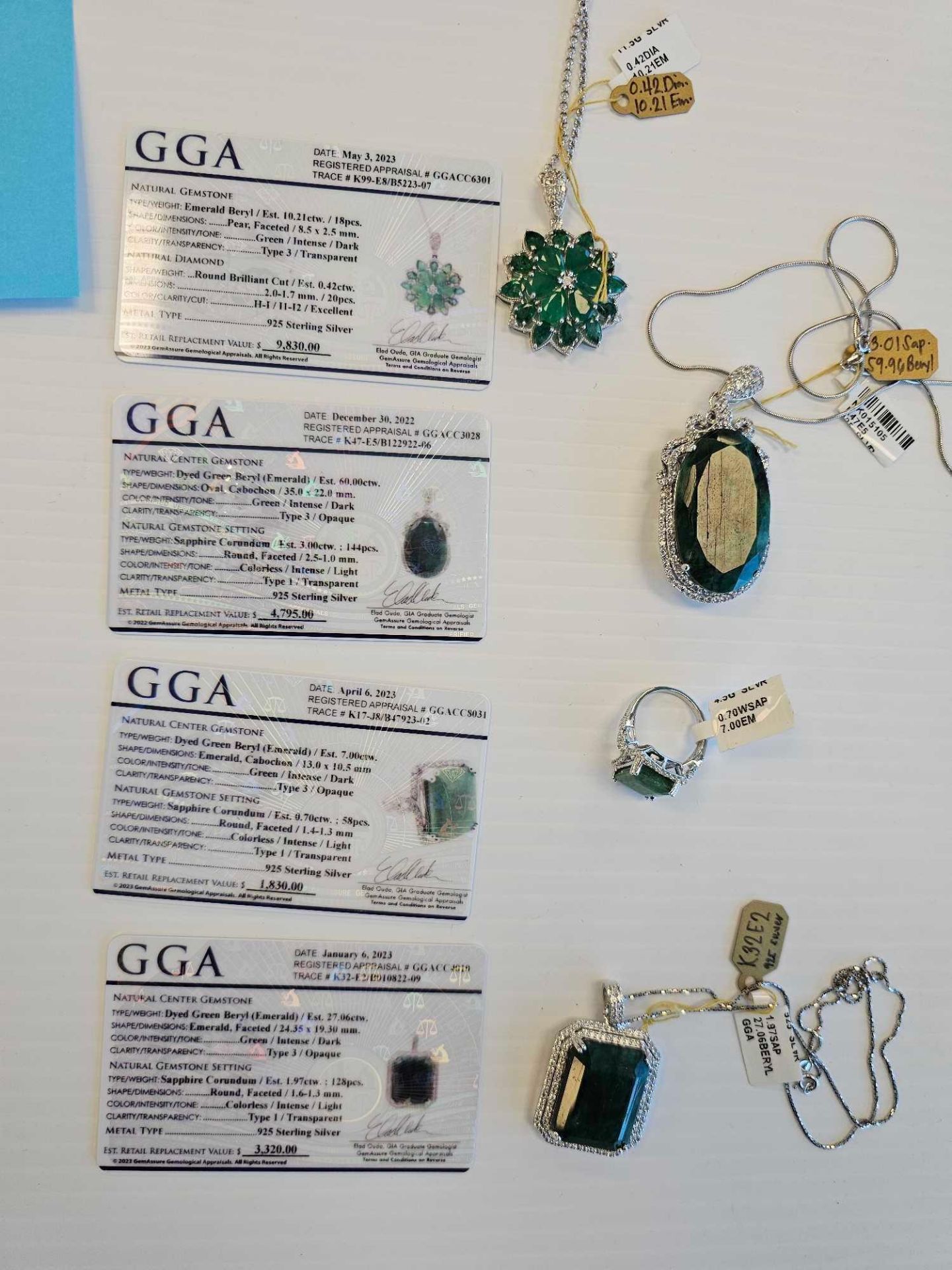 misc emerald and green beryl jewelry