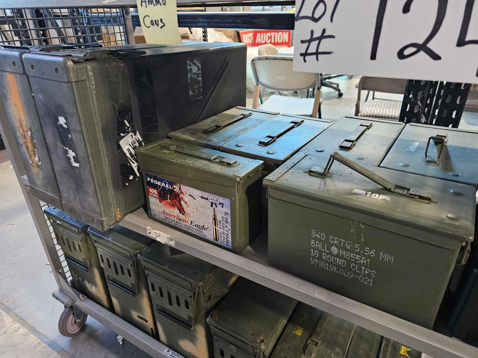 rolling rack of miscellaneous ammo cans - Image 3 of 4