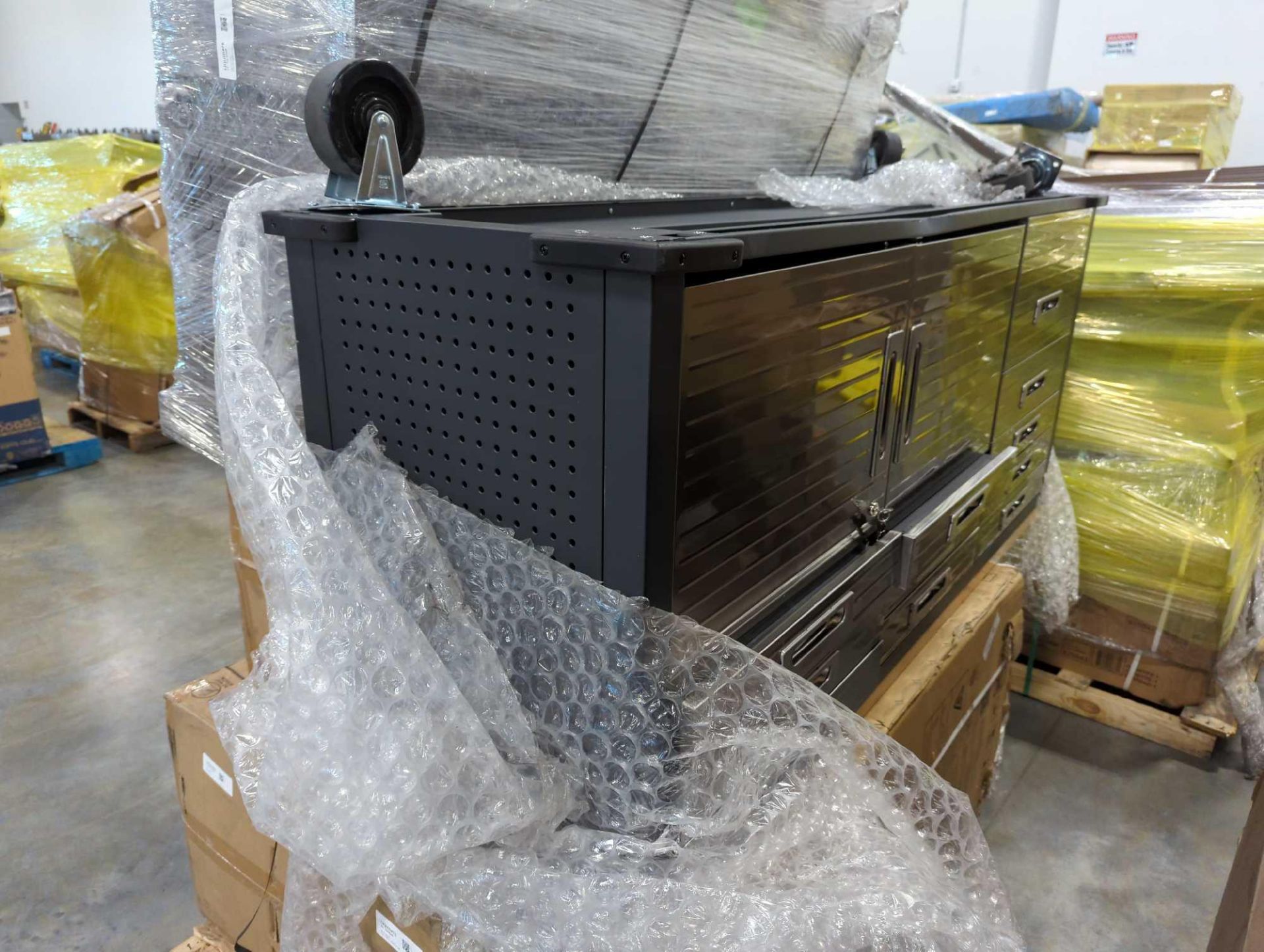 pallet tool chest consoles and two gun safes and refrigerator - Image 3 of 8