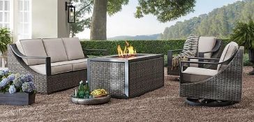 pallet of Harper collection four-piece deep seating with fire pit Fox One which includes the two cha