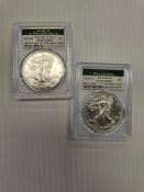 two silver eagles