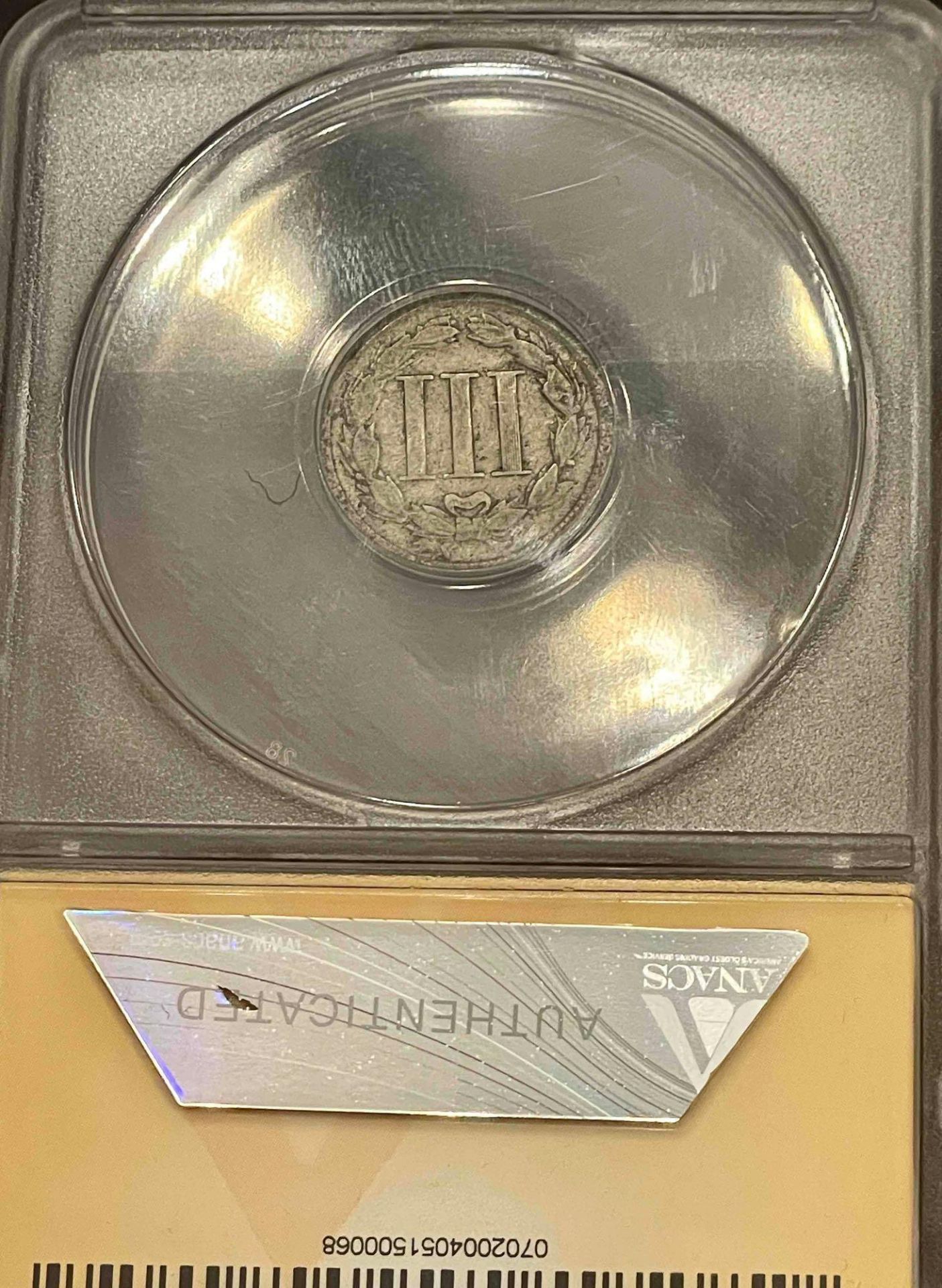 Nickel Three Cent Piece: 1866 - Image 3 of 3