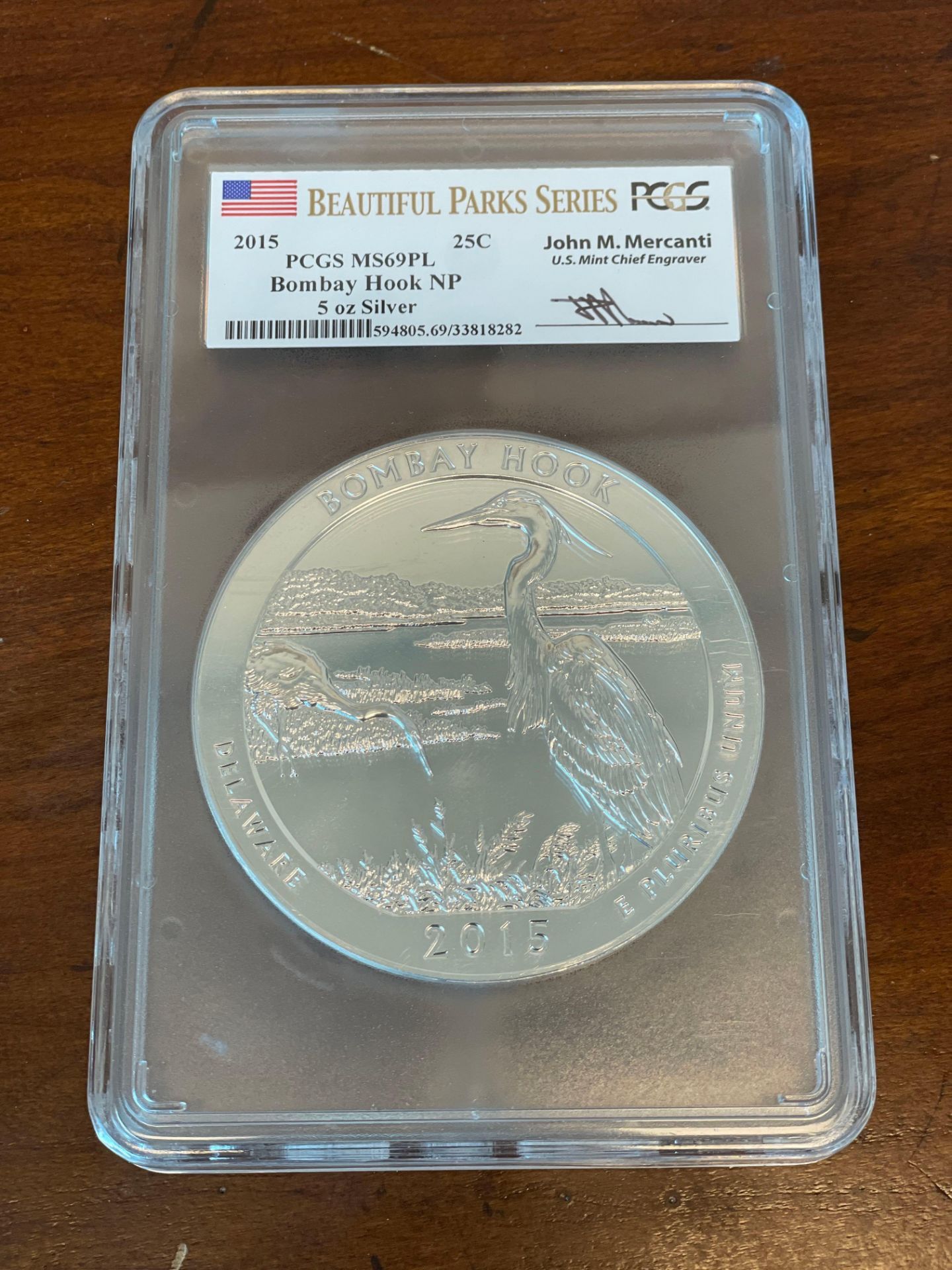 5oz Bombay Hook NP PCGS MS69 Beautiful Parks Series